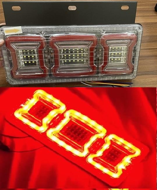  Cặp Led hậu xe tải 3 ô vuông có bát bắt phía trên Đèn Phụ Tùng 