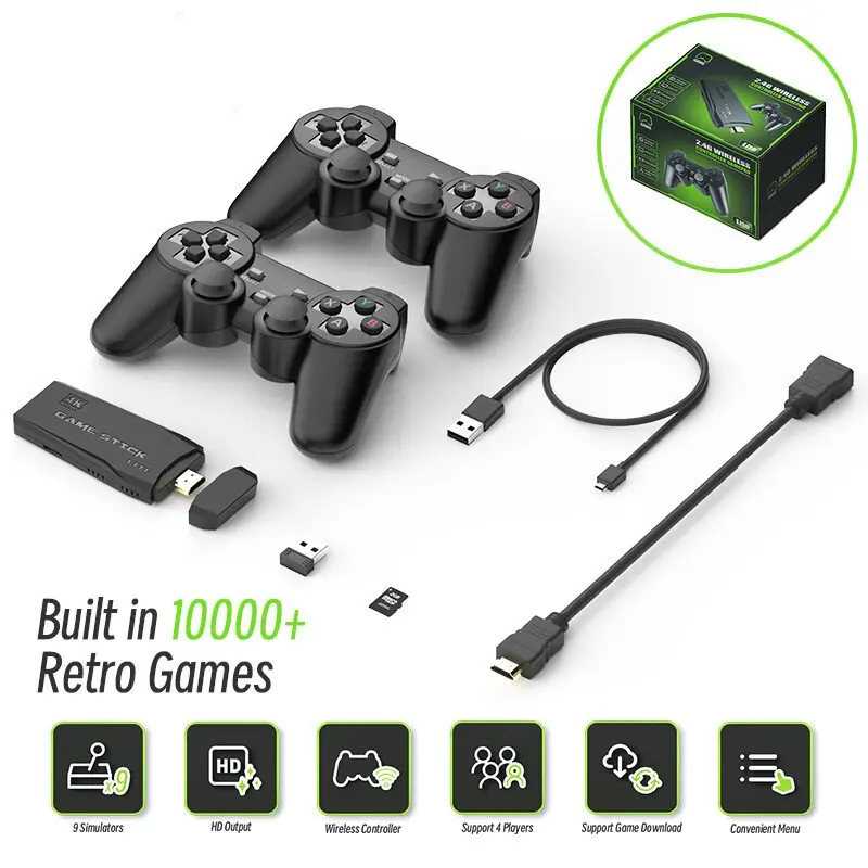 Bảng điều khiển trò chơi TV, Bộ điều khiển trò chơi TV tại nhà HDMI tay cầm đôi M8, 10.000 trình mô phỏng trò chơi 7