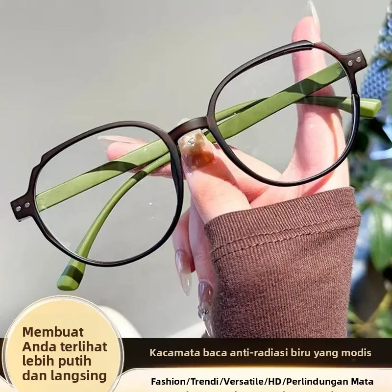 Bestseller~In stock ultra-light large-frame reading glasses for men and women, middle-aged and elderly, retro round frame, high-definition, blue light blocking