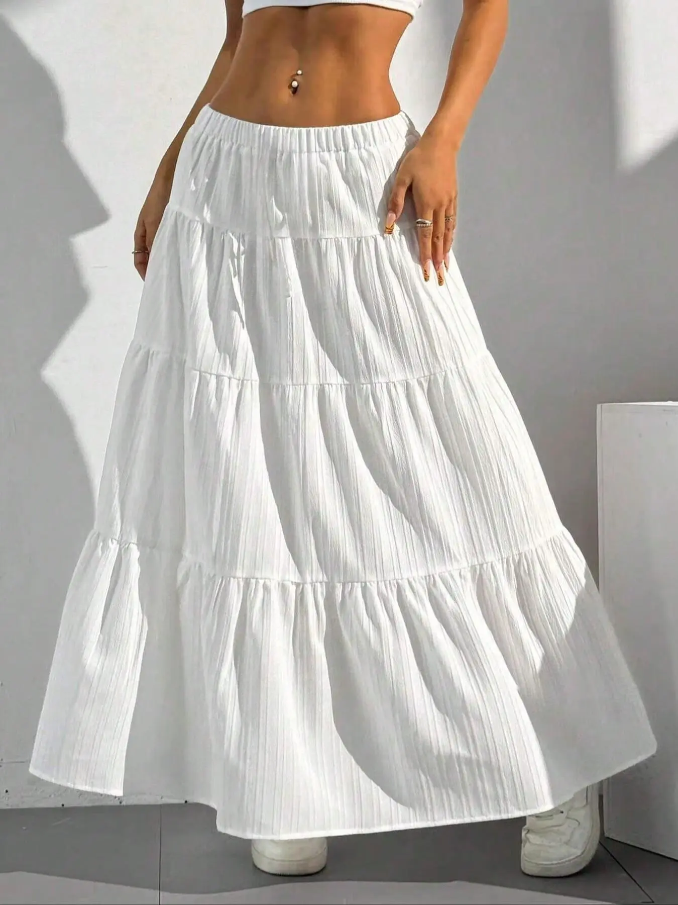 Women's Ruffle Hem Skirt, Casual Fashion Skirt for Daily Wear, Ladies Bottoms for All Seasons, Skirts for Women