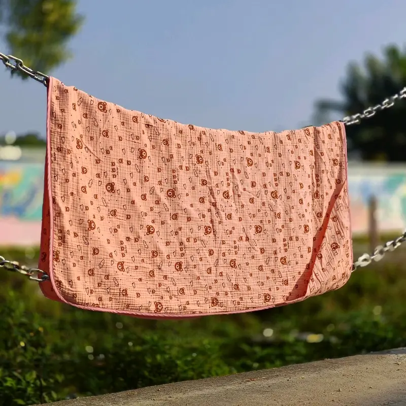 Khăn đa năng 2trong1  xô muslin 4 lớp kt 110x110cm Em bé Cho Bé 3