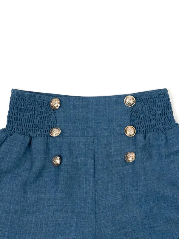 Women's Fake Buttons Decor Pants, Casual Loose Comfy Wide Leg Trousers for Daily Wear, Ladies Bottoms for All Seasons 2