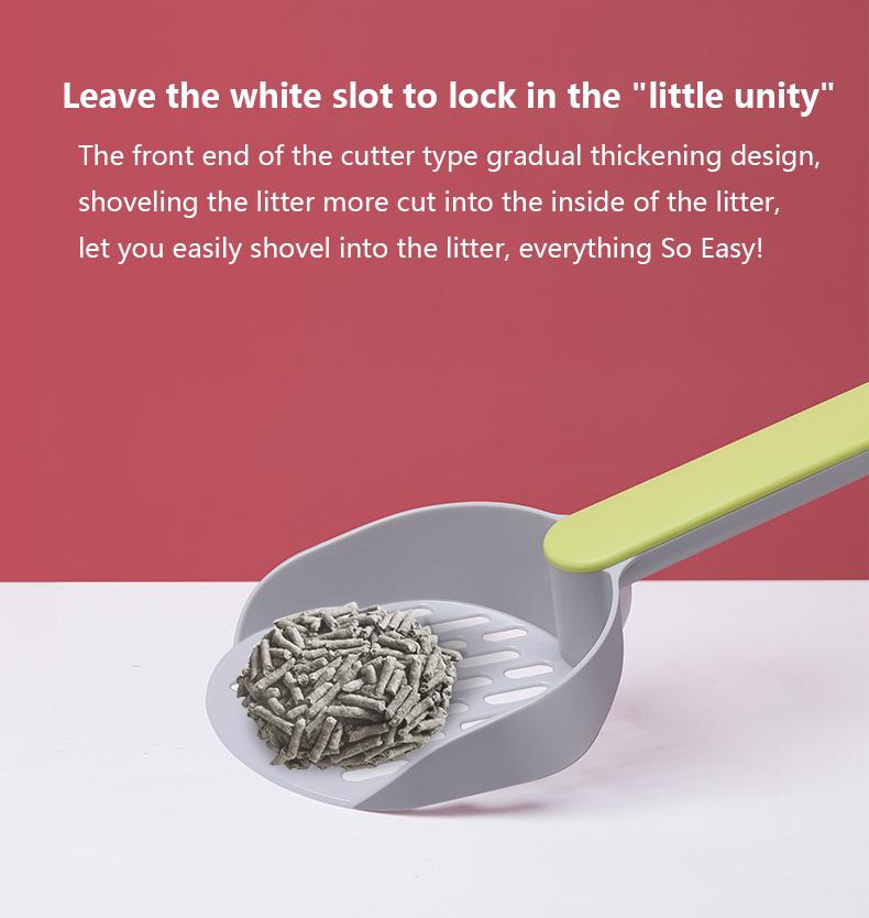 Product Introduction of Cat Litter Scoop Plastic Cat Litter Shovel With Base Self Cleaning Cat Litter Box Shovel Kitten Toilet Clean Tools Cat Supplies 3