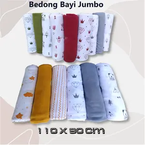 3 Pcs Bedong Bayi  Baru Lahir Seri Abu Alas Katun Tidur
