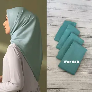 HIJAB POLOS VOAL SYAR'I / JUMBO HIJAU WARDAH Empat Katun Segi Standar Square Muslim Syari