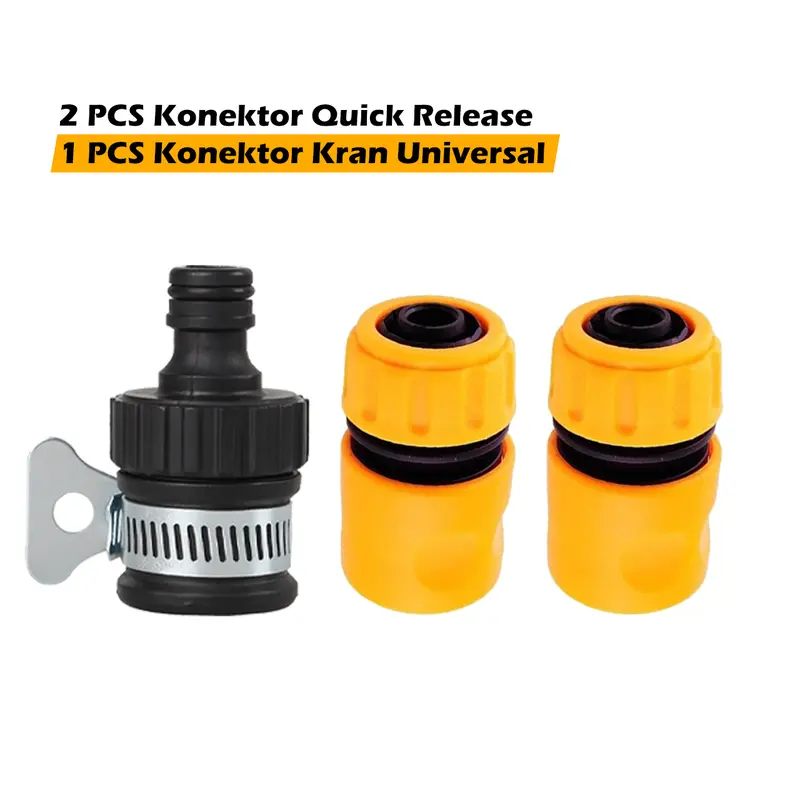 Selang Semprotan Air Semprot Cuci Motor Mobil Siram Taman Benang Hijau Anti Lumut 2mm - Komplit Universal Paket Selang + Semprotan Bonus Konektor Quick Release 7