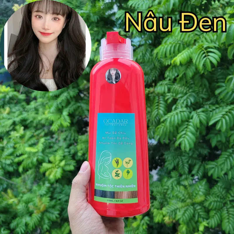 Dầu Gội Nhuộm Tóc Ocadar 500ml, Phủ Bạc, không Dính Da Đầu, Lên Màu Dễ Dàng, Mùi Dễ Chịu, Bền màu Không chứa silicon 3