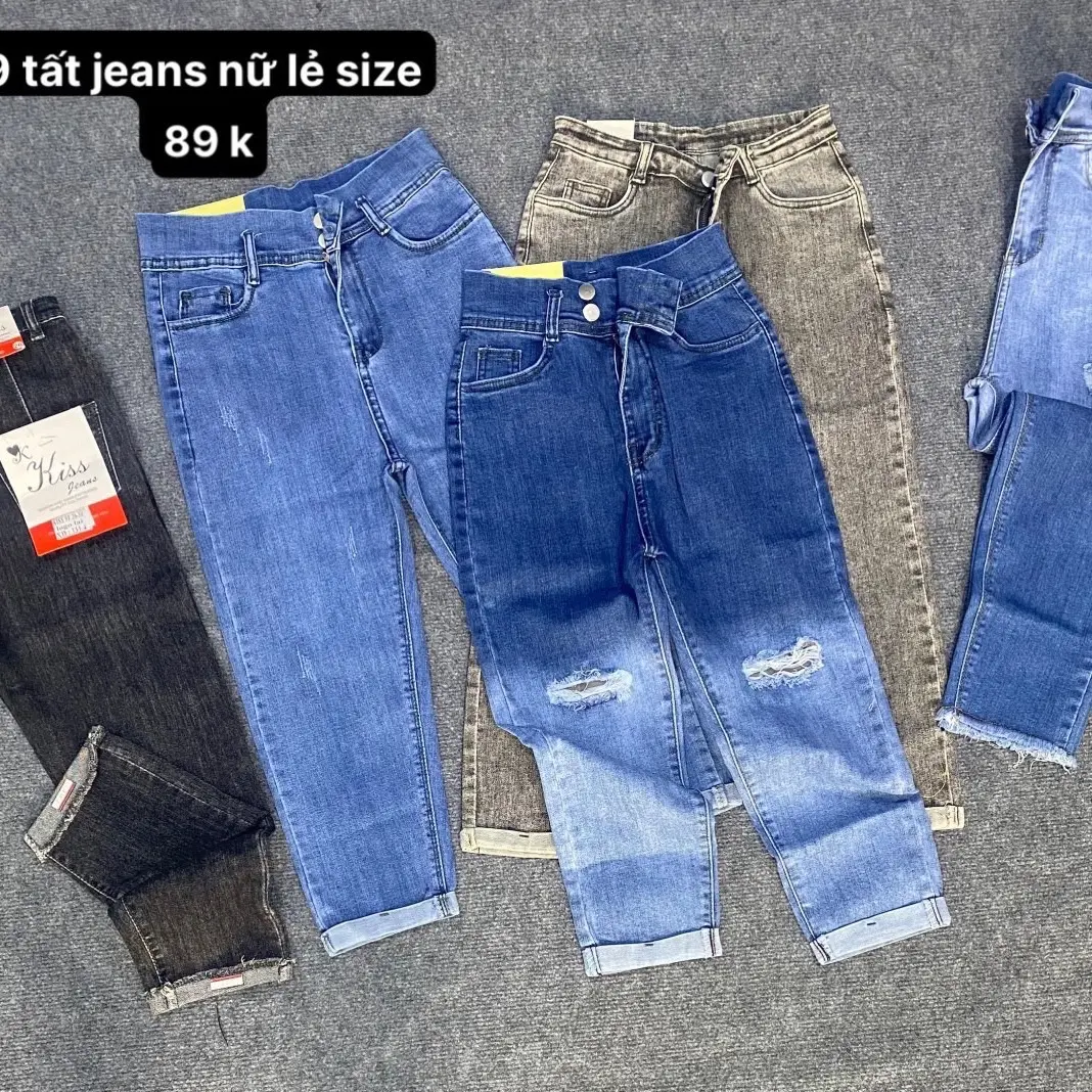 Quần jeans nữ lẽ size 9 tất  89k
