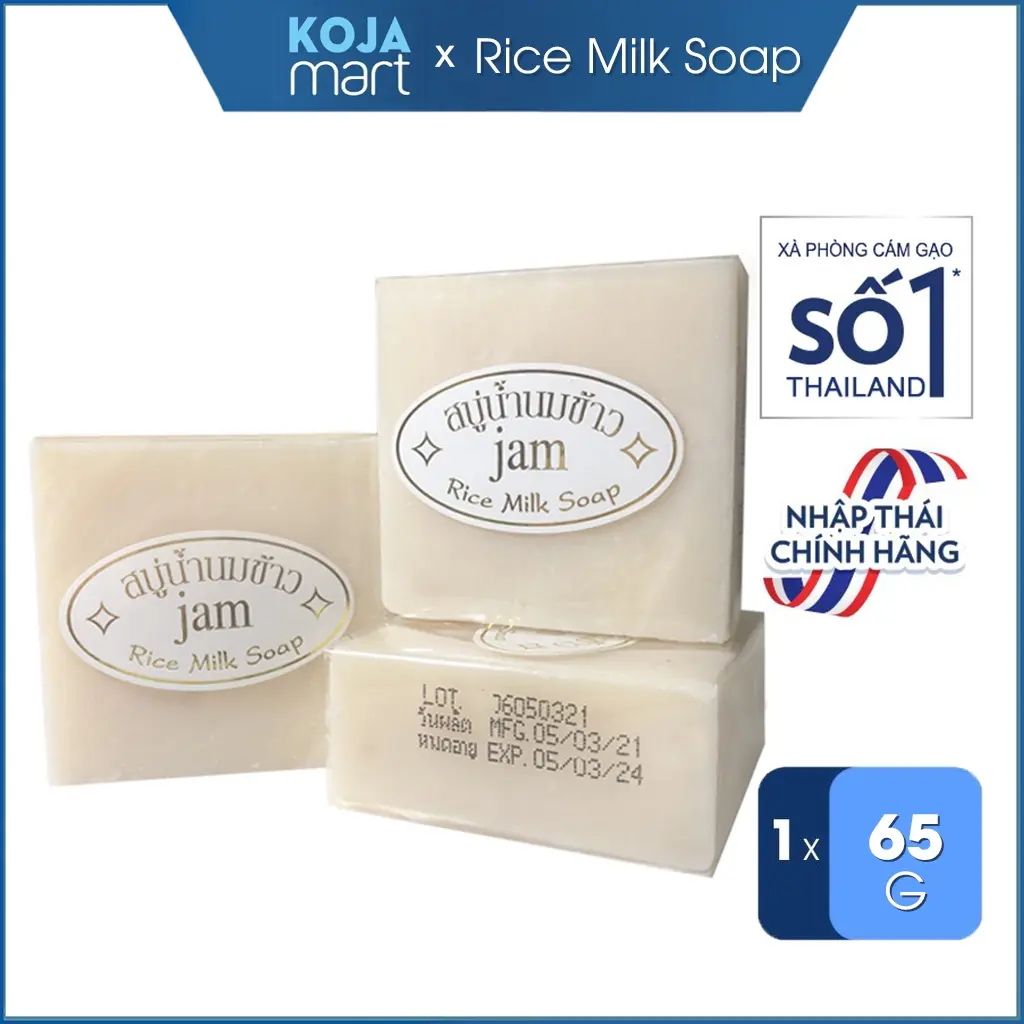 Xà Phòng Cám Gạo Thái Lan JAM RICE MILK SOAP 65gr