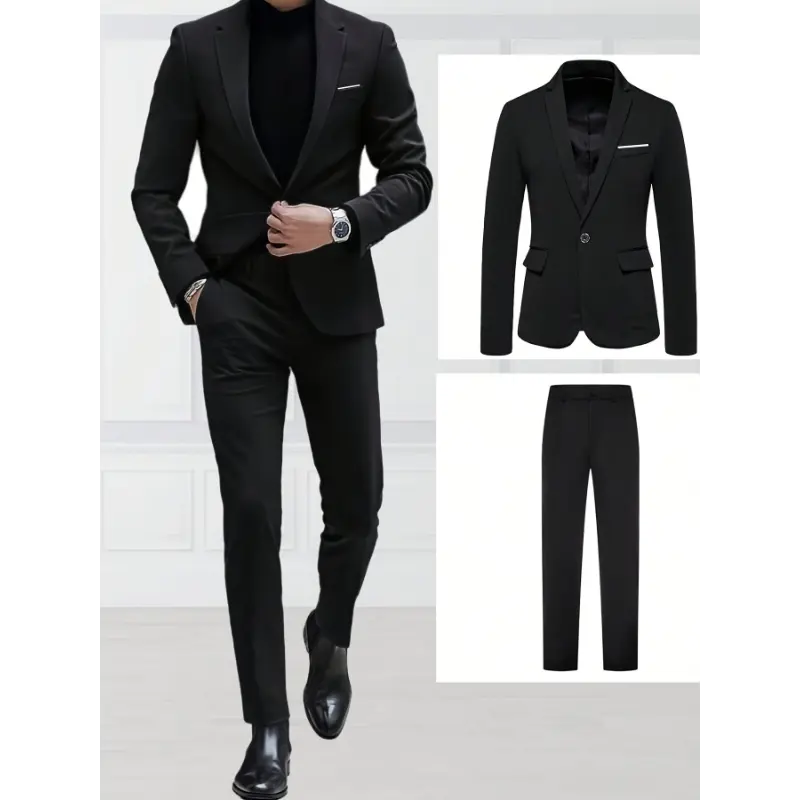 [High-end] 2pcs Men's Suit Set - High-end Fashionable for Wedding Banquet Party