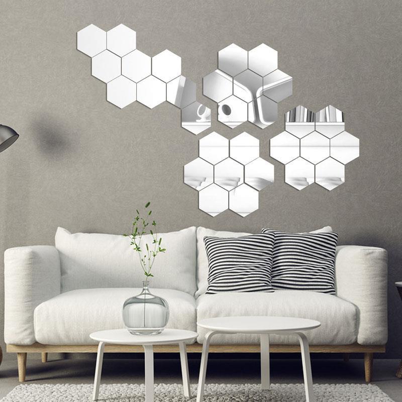 Cermin Hexagonal (cermin asli) 16x14 Cermin aesthetic Kaca Cermin Dinding Cermin tempel 3