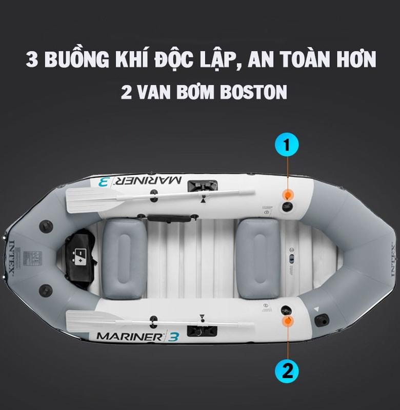 Thuyền bơm hơi MARINER 3-4 người CAO CẤP chống lật INTEX 68373 68376 bảo hành 12 tháng Cao Su Sport 6