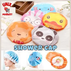 Penutup Kepala Mandi Karakter - Shower Cup Pelindung Kepala Waterproof / Topi Mandi / Penutup Kepala