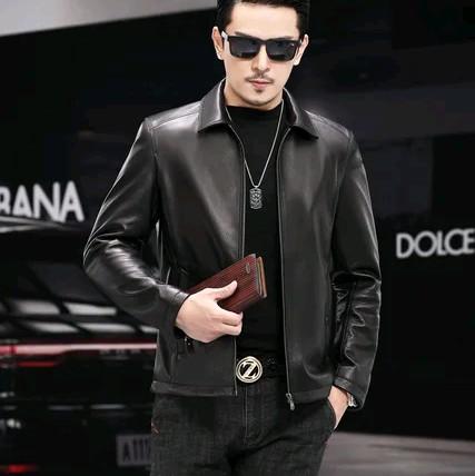 Áo khoác da nam cao cấp lót lông cổ bẻ - Menswear Jacket