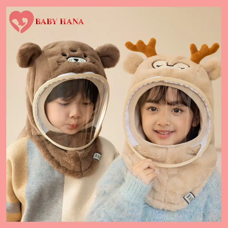 Mũ Len Trùm Đầu Giữ Ấm Có Kính Chắn Giọt Bắn, Chống Gió Chống Bụi Cho Bé 5