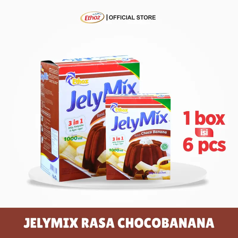 ETHOZ JelyMix 3in1 Jelly powder / tepung Jeli Agar Konyaku bubuk 1000 ml x 12 pcs 2