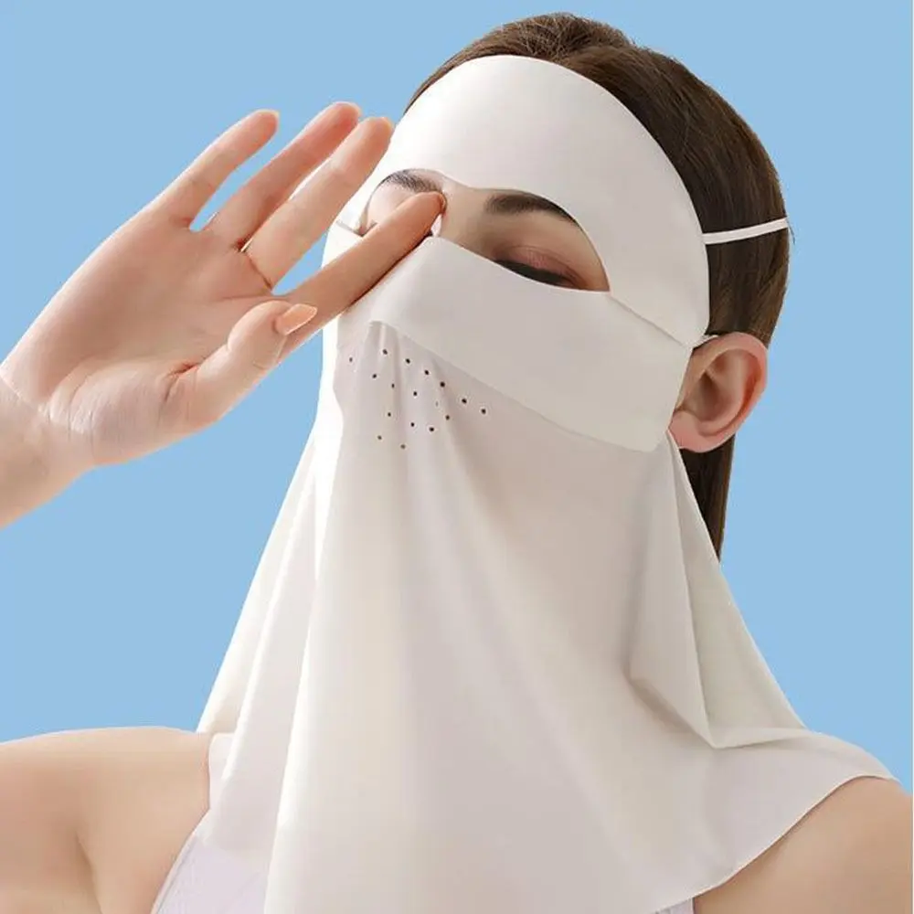 New Sun Protection Mask Outdoor Sport Sunscreen Mask Ice Silk Mask Breathable Neck Gaiter Anti-UV Mask UV Protection Long Veil Face Mask