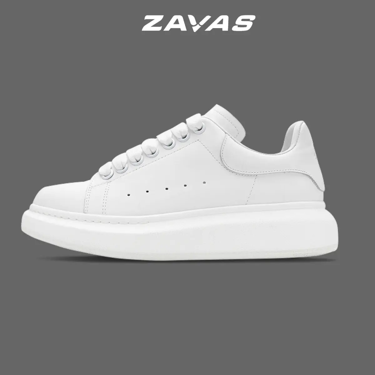 Giày thể thao sneaker nữ ZAVAS đế cao 4cm màu trắng bằng da mang êm chân phong cách mc ulzzang - S387 Shoes