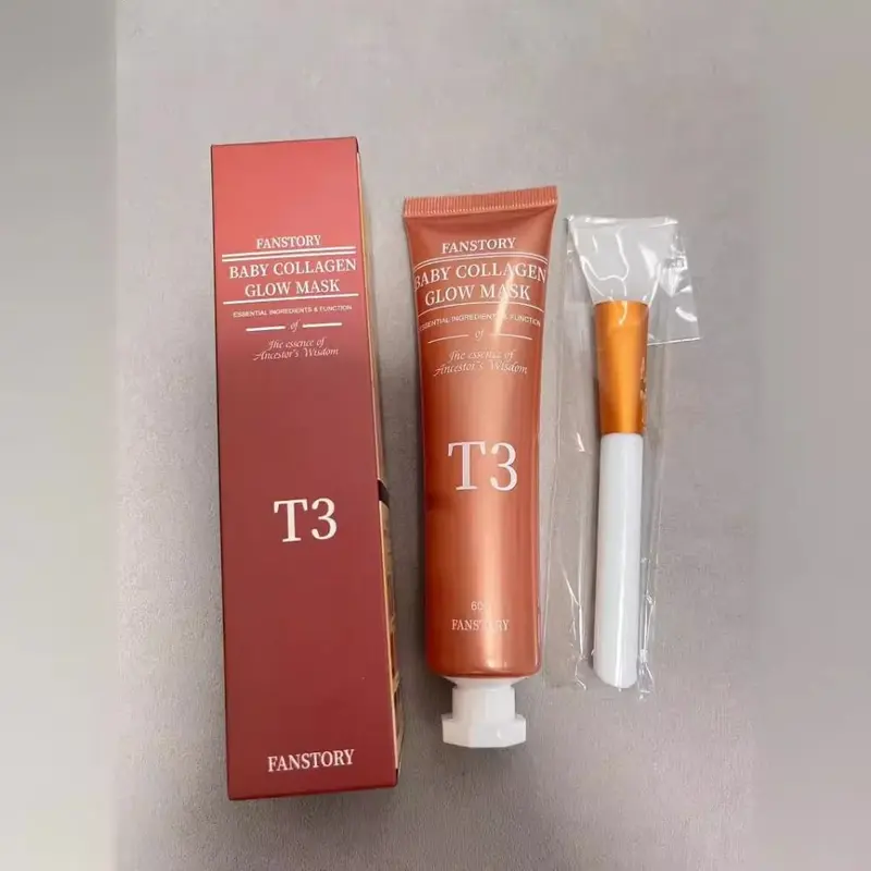 Kem Phát Sáng Collagen Cho Em Bé Với Cọ, Mặt Nạ Da Collagen Lột, Đàn Hồi Và Sức Mạnh, Da Phát Sáng, Collagen Aginon Volufiline, Bọc, Gói Mặt Nạ Lột Cho Mặt, Hàng Mới Về 3