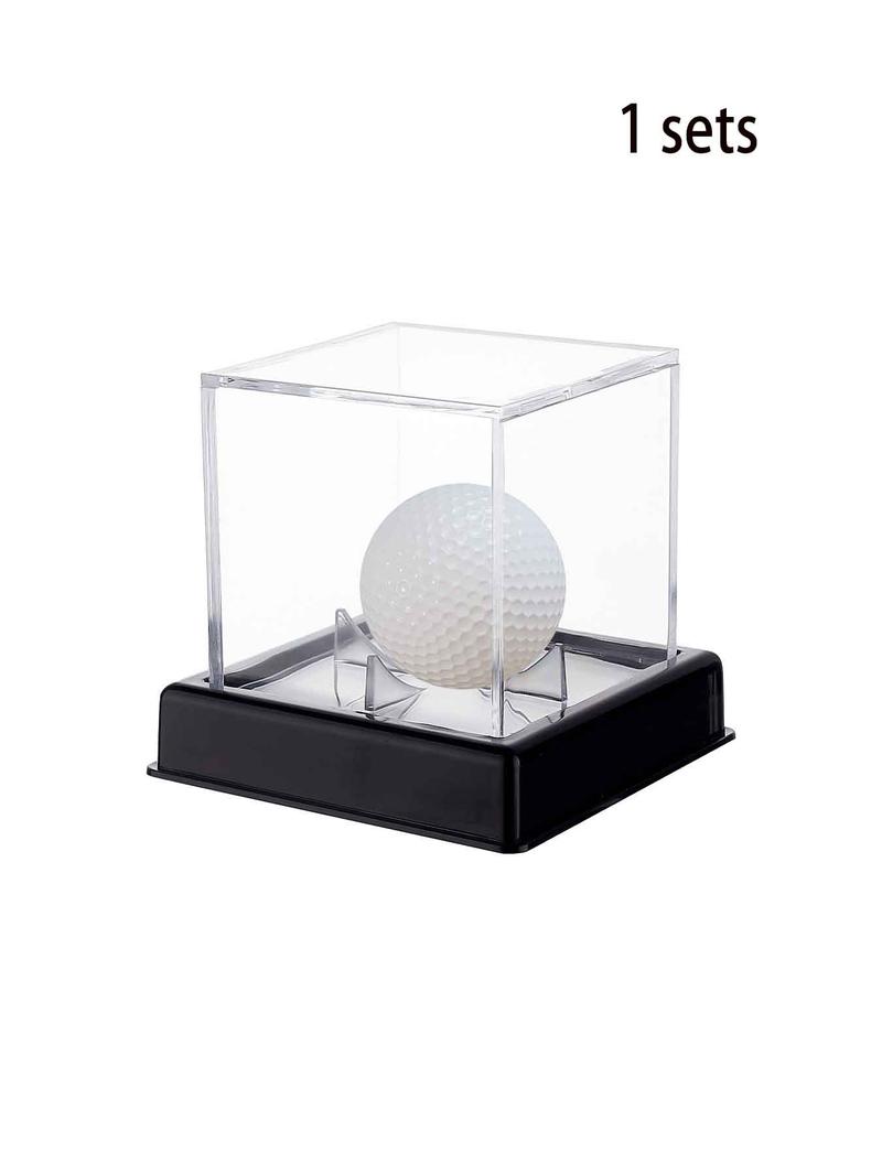 Product Introduction of Square Transparent Acrylic Golf Ball Display Case, Dustproof Golf Ball Storage Holder with Base, Jewelry Making Display & Packaging Supplies 0