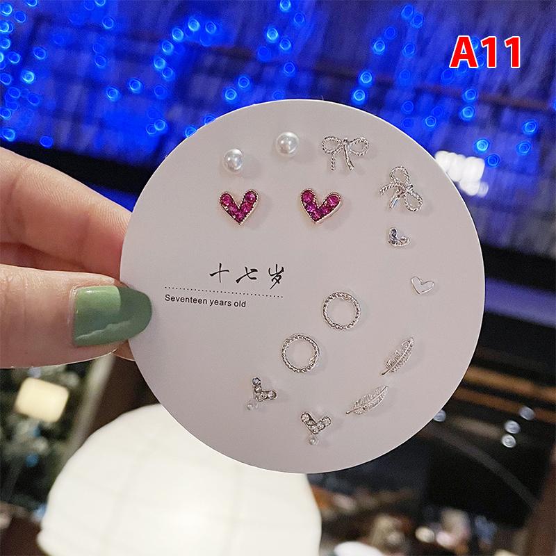 Product Introduction of Bộ Bông Tai Nữ Họa Tiết Nhỏ Thời Trang Hàn Quốc, 7 Đôi, Nhiều Đôi Bông Tai Đinh tán Hình Bướm Dễ Thương Hoa Hoa Tai Women Khuyên Tai 37