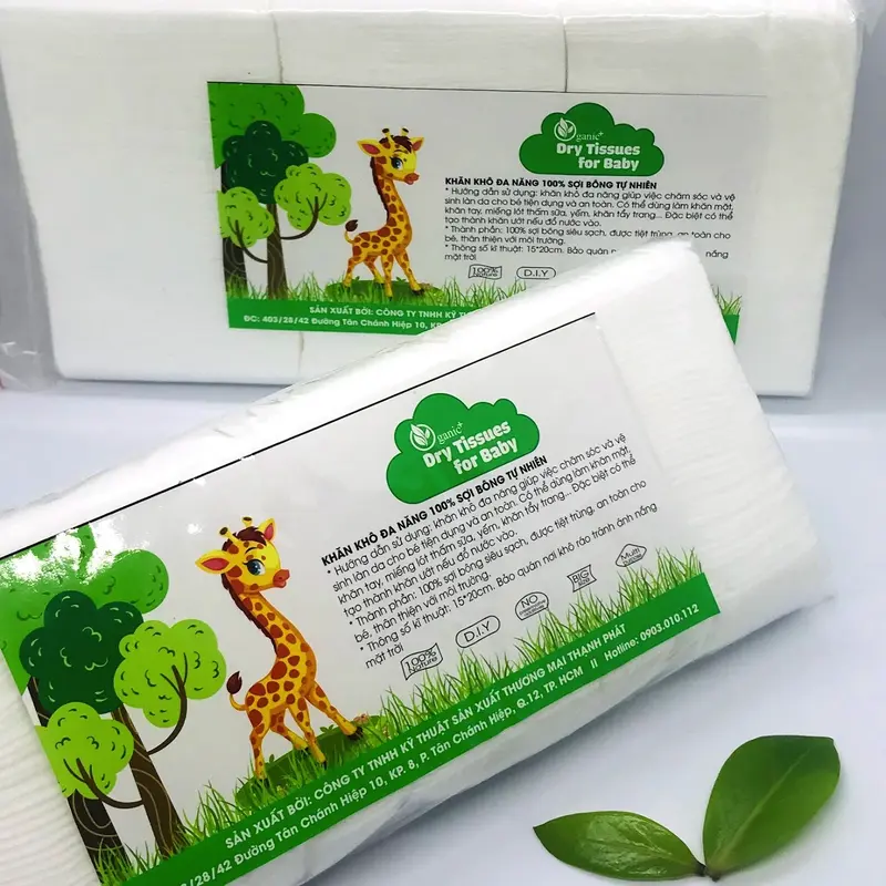 Khăn khô đa năng Oganic+, khăn lau khô hàng xuất nhật bịch 300gr 4