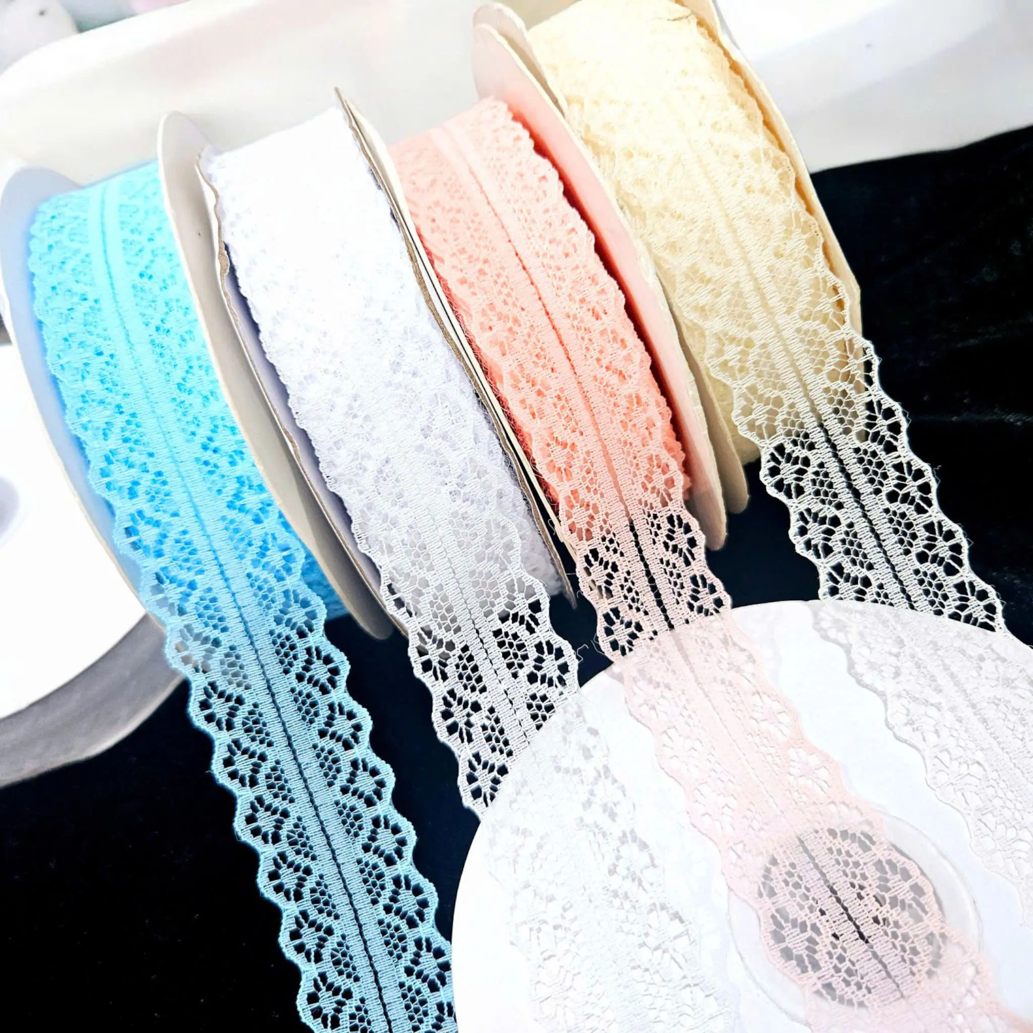 Ribbon / Dây ruy băng vải ren bản 3cm nhiều màu làm phụ kiện,trang trí, gói quà, thủ công handmade