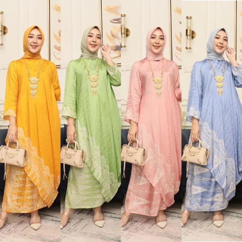 SET ROK VISCOSE PREMIUM  NEW Batik Formal Kondangan Muslim Panjang Semi Silk Wanita Pesta Motif Soft Nyaman
