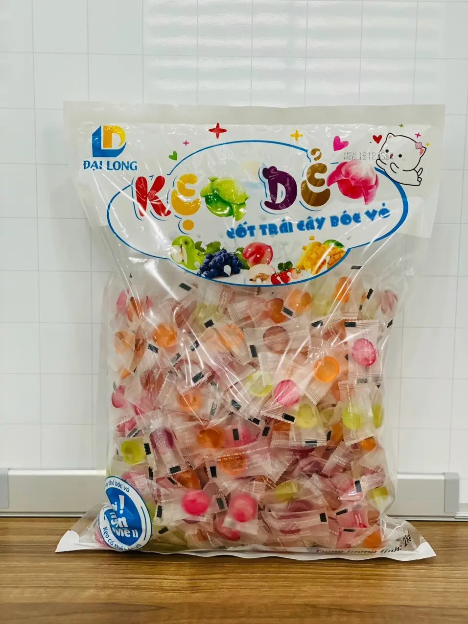 500G Kẹo dẻo trái cây bóc vỏ mix nhiều vị chuẩn hàng Đại Long - đồ ăn vặt Snack Chua Candy Food banh keo