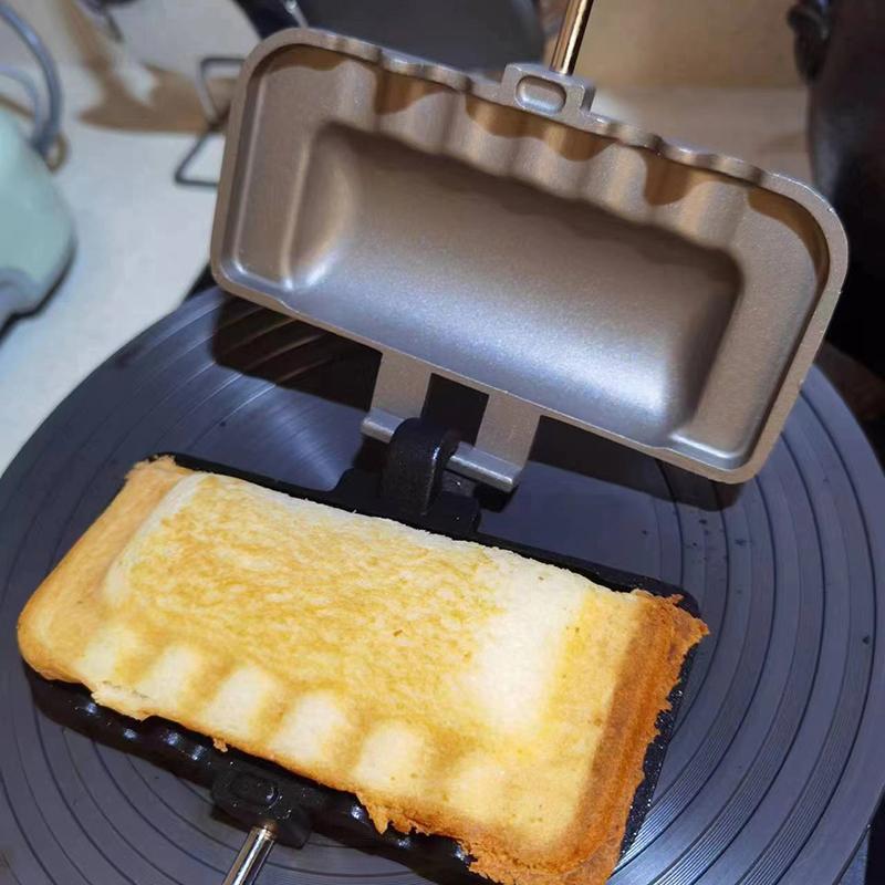 Chảo Sandwich Hai Mặt, 1 Cái, Chống Dính, Di Động, Có Thể Gập Lại, Nướng, Chảo Rán Cho Bánh Mì, Bánh Mì Nướng, Máy Ăn Sáng, Máy Làm Bánh Kếp 6
