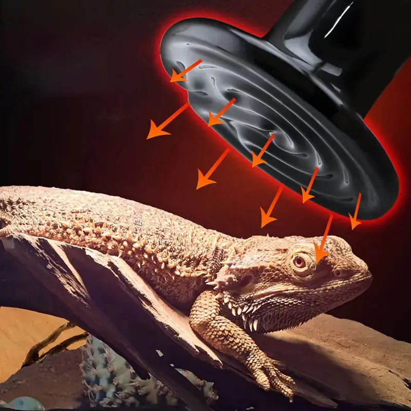 25/200W Far Infrared Heating Lamp Black Ceramic E27 Pet Warmer Bulb Brooder Chickens Tortoise Lizard Mini Reptile Light