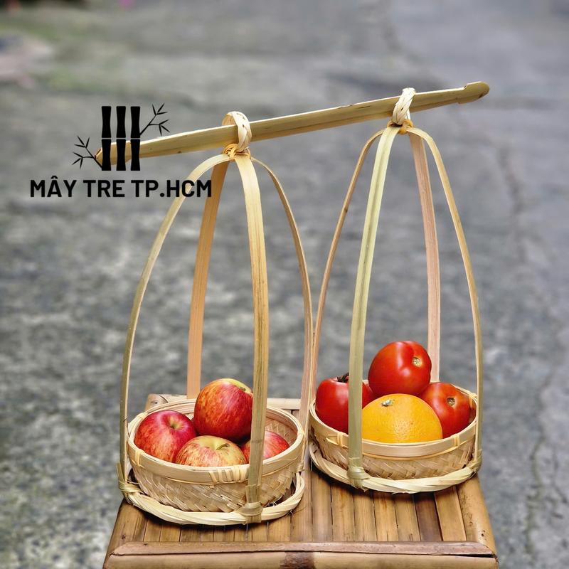  Quang gánh đựng thức ăn trang trí chụp hình decor hàng đẹp 1 cặp quang gánh và đòn gánh Rổ Tre 
