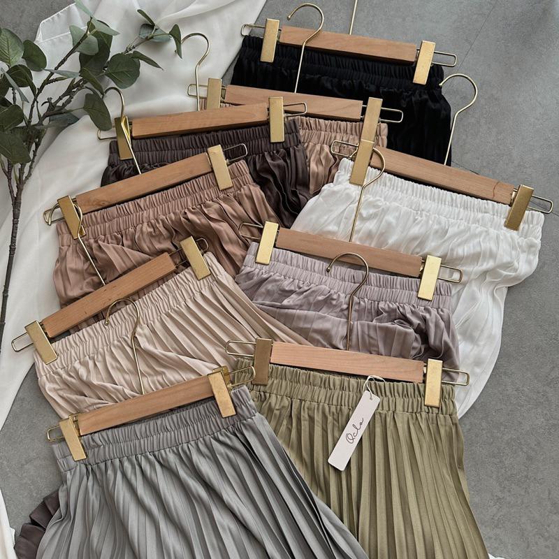 Oclo Plare Skirt Rok Wanita Flare Plisket Murah Casual Basic Dailywear 7