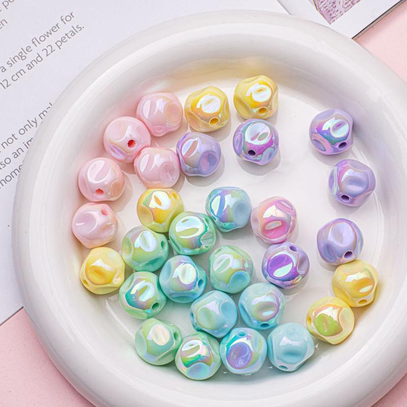 Product Introduction of Solid Color AB Plating Color Acrylic Fig Straight Hole Scattered Beads Mobile Phone Charm DIY Ornament Handmade Beaded Material Wholesale 11