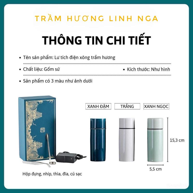 Product Introduction of Lư xông trầm hương bằng điện di động, có chế độ xạc pin như , thời lượng sử dụng lên tới 25 giờ, nhiệt độ cao lên tới 400°C. Chất liệu gốm sứ cao cấp cách nhiệt, tiện lợi khi mang đi xa ( QUÀ TRI ÂN: Hũ 5gram dăm kì Hải Nam)   ) Dầu Thơm Phòng Dầu Thơm 3