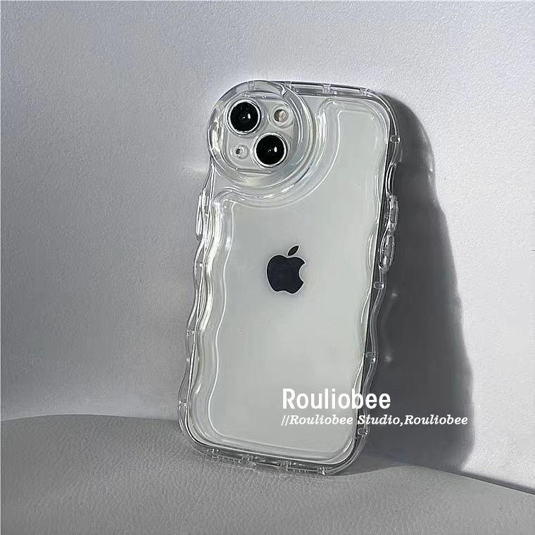 Product Introduction of Simple iPhone11/12 bright surface 13promax female 7/8p big wave iphone14 mobile phone case xs xr tide 4