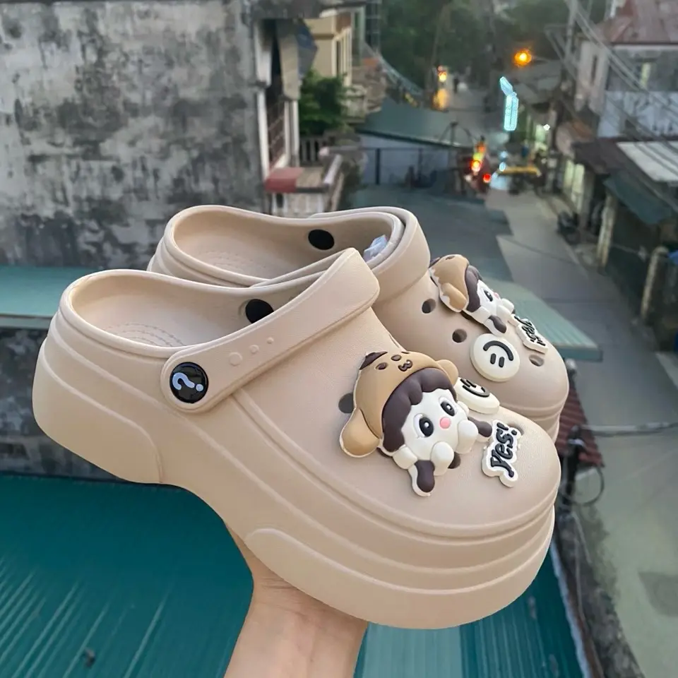 Sục nữ đế cao 6cm kèm stick hình cô gái , mang êm chân đế chống trơn trượt DéP