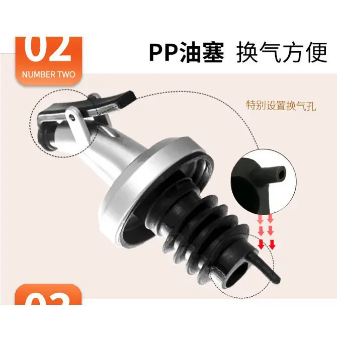 Botol Minyak Kaca 500ml Botol Cuka Kecap Set Pourer Penutup Tempat Minyak Dapur Glass Oil Control Pot multifungsi 4