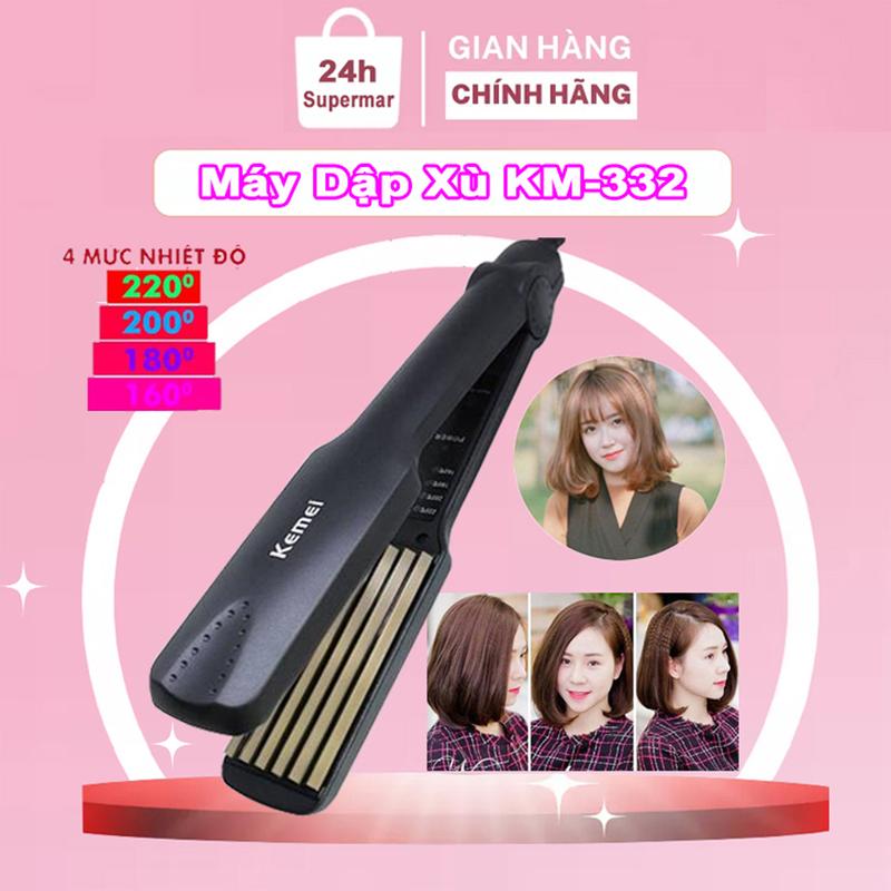 Máy dập xù bấm tóc gợn sóng xoăn bản to giá rẻ Kemei KM-332 Máy Uốn Tóc