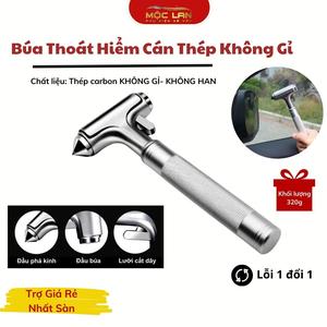 Búa Thoát Hiểm Cán Thép Không Gỉ Trên Ô Tô - Búa Bạc Phá Kính Xe Hơi Hàng Cao Cấp - Otofunmoclan