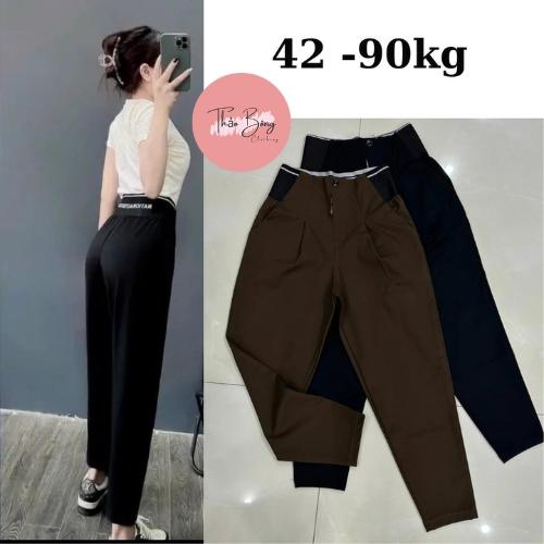 Quần baggy nữ [ Big Size 90kg ] Chất vải umi co giãn 4 chiều cạp chun sau bản lưng cao mặc đi học đi làm quần  cho  nữ