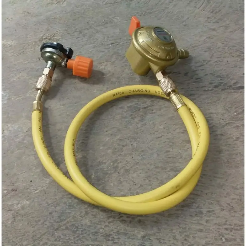 refil alat isi ulang gas kaleng portabel selang manifold kaleng freon AC flushing pipa kapiler AC 0