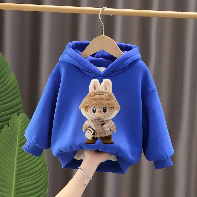 Áo nỉ hoodie LABUBU, Áo nỉ có mũ cho bé trai, bé gái  in HÌNH LABUBU chất nỉ bông vừa tay basic dễ mặc  dễ phối đồ cho bé từ 6-30kg áo  hoodie 6