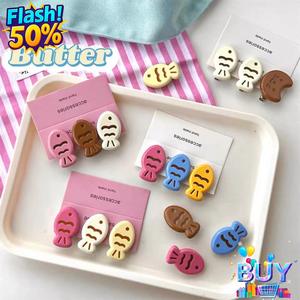 กิ๊บติดผม Taiyaki สีพาสเทลน่ารัก พร้อมสต็อกในปี 2025 กิ๊บติดผมปลาน้อยแสนสนุก กิ๊บติดผมหน้าม้ารูปหัวใจผู้หญิง เครื่องประดับผมสัตว์อเนกประสงค์สไตล์ญี่ปุ่นและเกาหลี มาใหม่