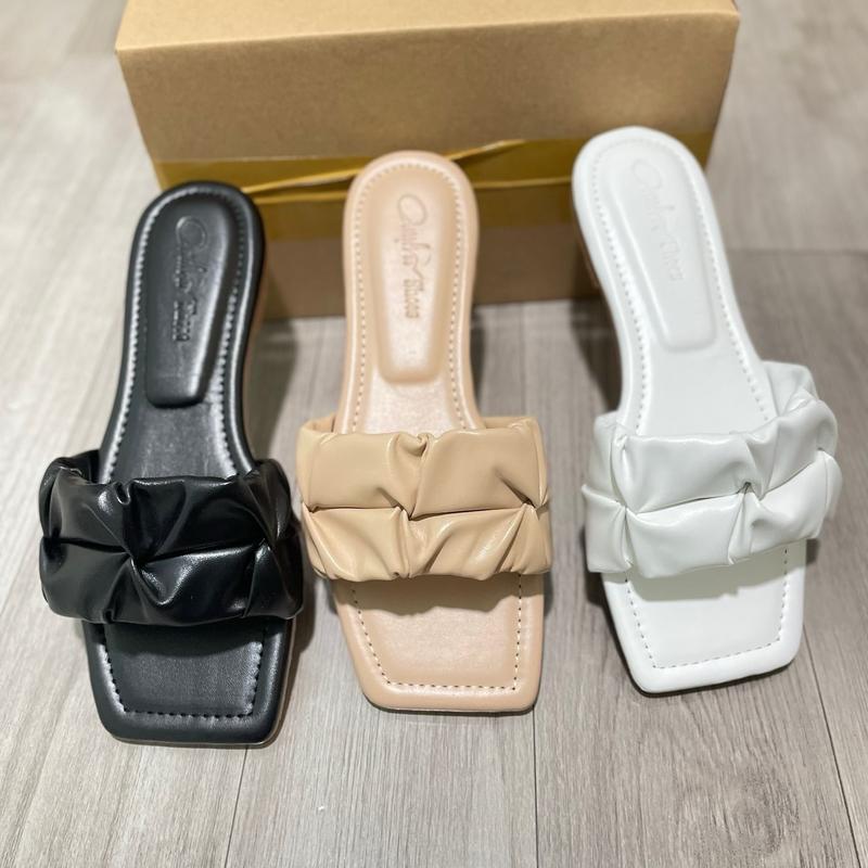  QC Dép lê quai dún bản ngang xinh sắn đế chống trơn trượt hàng hót MS1239. GiàY DéP Nữ Shoes Quai Ngang Hoa Đồng bệt nhún giày đẹp 