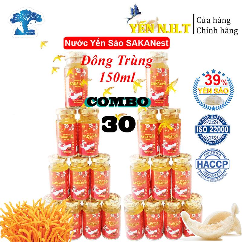 Combo 30 lọ Tổ Yến Chưng Đông Trùng Sakanest 39% yến Khánh Hòa 150ml