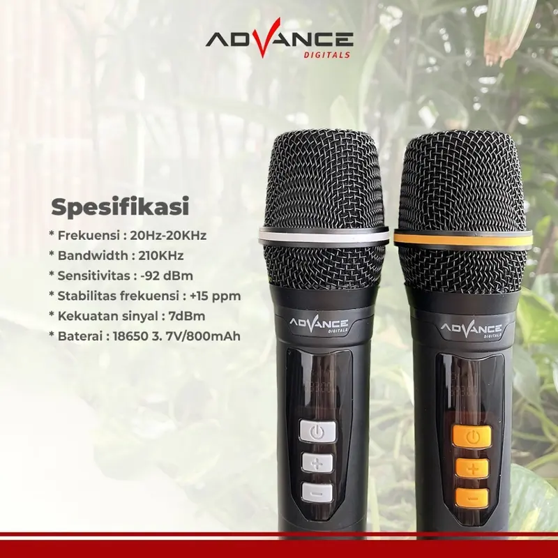 Advance MIC-208 Double Profesional WIreless Microphone - Garansi 1 Tahun 1