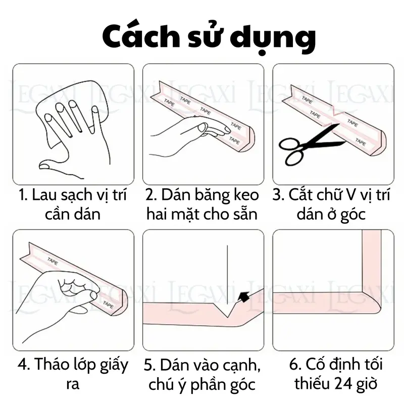 Cuộn mút xốp nhiều màu bọc góc bàn chữ U bo góc bảo vệ em bé tránh va chạm trầy xước Legaxi 2