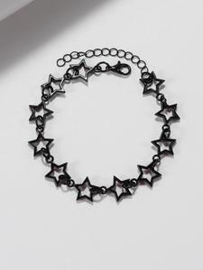 Pulsera de eslabones con diseño de estrella, Joyería de aleación a la moda para mujeres y hombres para fiestas, Decoración de ropa diaria, Joyería comodín y exquisita para regalo de cumpleaños