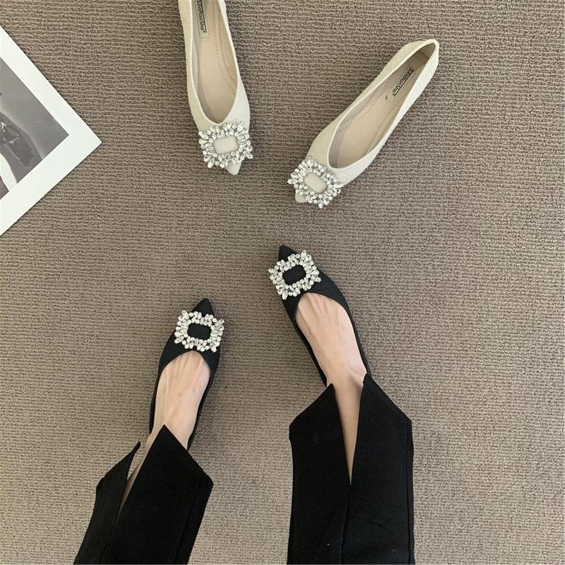 Product Introduction of Giày Đế Bằng Mũi Nhọn Đế Mềm, Hàng Mới Về Mùa Lò Xo Và Mùa Thu, Dành Cho Nữ, Thời Trang, Giày Lười Dễ Phối Đồ Nông, Phong Cách Thanh Lịch, Giày Nhẹ Nhàng 4